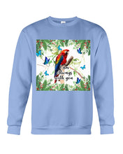 Load image into Gallery viewer, Scarlet Macaw With Butterflies I Am Always With You Gift For Lover Sweatshirt