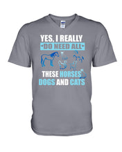 Load image into Gallery viewer, I Do Need All These Horses Dogs And Cats Guys V-Neck