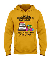 Load image into Gallery viewer, A Woman Cannot Survive On Book Alone She Also Needs Yarn Trending Hoodie