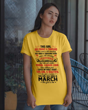 Load image into Gallery viewer, This Girl Has Fought A Thousand This Girl Was Born In March Guys Tee