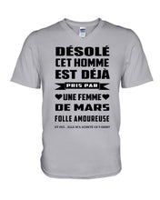 Load image into Gallery viewer, Désolé Cet Homme Est Déjà Pris Par Une Femme De Mars Birthday Gift Guys V-Neck