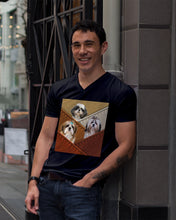 Load image into Gallery viewer, Three Cute Shih Tzu In Bag Gift For Dog Lovers Guys V-Neck