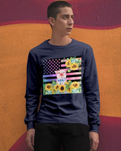 Load image into Gallery viewer, Pig America Flag Sunflower Special Custom Design Unisex Long Sleeve