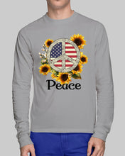 Load image into Gallery viewer, Peace Sign Sunflower Birthday Gift For Girls Unisex Long Sleeve