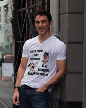 Load image into Gallery viewer, I See Every Morning Is A Schnauzer Who Loves Me Guys V-Neck