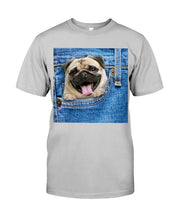 Load image into Gallery viewer, baby Pug In Denim Pocket Gift For Dog Lovers Guys Tee