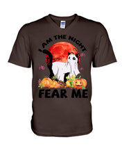Load image into Gallery viewer, I Am The Night Fear Me Ghost Cat Gift For Cat Lovers Guys V-Neck