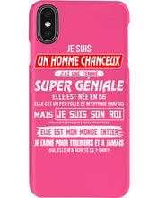 Load image into Gallery viewer, Je Suis Un Homme Chanceux J'ai Line Femme Custom Design Je Suis Son Roi Phone case