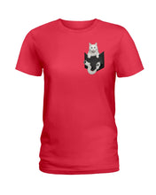 Load image into Gallery viewer, Cat In Your Front Pocket Great Gift For Cat Lovers Ladies Tee