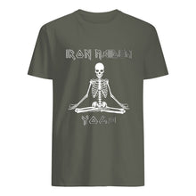 Load image into Gallery viewer, Yoga Iron Skeleton Dark Blue Background Gift For Men Guys Tee