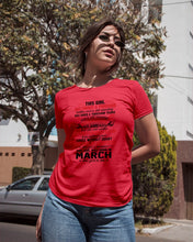 Load image into Gallery viewer, This Girl Has Fought A Thousand This Girl Was Born In March Ladies Tee