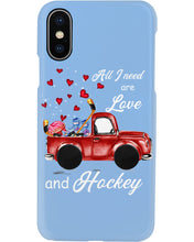 Load image into Gallery viewer, All I Need Are Love And Hockey Gift For Hockey Players Phone case