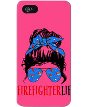 Load image into Gallery viewer, Firefighter Make You Life Safe Lady With Blue Ribbonhead Gift For Women Phone case