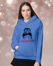 Load image into Gallery viewer, Firefighter Make You Life Safe Lady With Blue Ribbonhead Gift For Women Hoodie