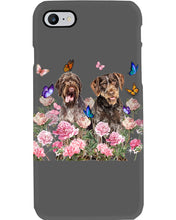 Load image into Gallery viewer, German Wirehaired Pointer With Peonies Gift For Dog Lovers Phone case