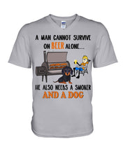 Load image into Gallery viewer, A Man Loves Beer And Dachshund Gift For Dog Lovers Guys V-Neck