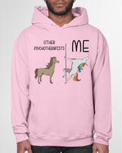 Load image into Gallery viewer, Funny Difference Between Me And Other Psychotherapists Unicorn And Horse Hoodie