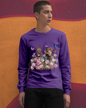 Load image into Gallery viewer, German Wirehaired Pointer With Peonies Gift For Dog Lovers Unisex Long Sleeve