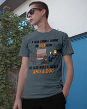 Load image into Gallery viewer, A Man Loves Beer And Dachshund Gift For Dog Lovers Guys Tee