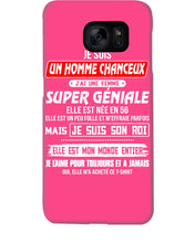 Load image into Gallery viewer, Je Suis Un Homme Chanceux J'ai Line Femme Custom Design Je Suis Son Roi Phone case