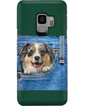 Load image into Gallery viewer, Australian Shepherd In Denim Pocket Gift For Dog Lovers Phone case