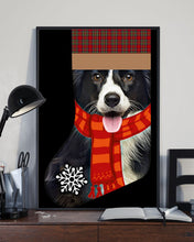 Load image into Gallery viewer, Santa Border Collie In Stock Gift For Dog Lovers Vertical Poster
