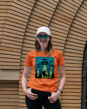 Load image into Gallery viewer, UFA Dinosaur T Rex Sky Full Of Stars Ladies Tee