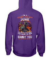 Load image into Gallery viewer, Grumpy Old Man June Too Slow To Run Birthday Meaningful Gift Hoodie