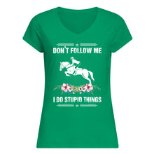 Load image into Gallery viewer, Don't Follow Me I Do Stupid Things Gift For Men Ladies V-Neck
