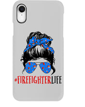 Load image into Gallery viewer, Firefighter Make You Life Safe Lady With Blue Ribbonhead Gift For Women Phone case