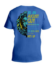 Load image into Gallery viewer, As An August I Am The Kind Of Man Lion Birthday Gift Guys V-Neck