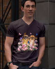 Load image into Gallery viewer, Pekingese With Peonies Gift For Dog Lovers Guys V-Neck