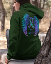 Load image into Gallery viewer, You Matter Ribbon Awareness With Angel Wings Hoodie