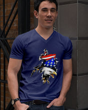 Load image into Gallery viewer, Eagle Giant Scratch USA Flag Gift For Women Guys V-Neck