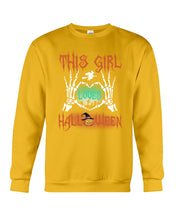 Load image into Gallery viewer, This Girl Loves Halloween Gift For Girls Sweatshirt