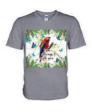 Load image into Gallery viewer, Scarlet Macaw With Butterflies I Am Always With You Gift For Lover Guys V-Neck