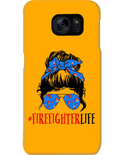 Load image into Gallery viewer, Firefighter Make You Life Safe Lady With Blue Ribbonhead Gift For Women Phone case