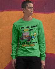 Load image into Gallery viewer, A Man Loves Beer And Dachshund Gift For Dog Lovers Unisex Long Sleeve