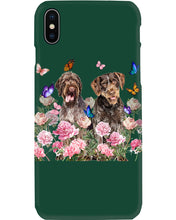 Load image into Gallery viewer, German Wirehaired Pointer With Peonies Gift For Dog Lovers Phone case