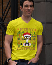 Load image into Gallery viewer, Merry Catmas Cute Funny Gifts Guys V-Neck