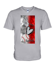 Load image into Gallery viewer, Baseball Peaceful Love Gift For Baseball Lovers Guys V-Neck