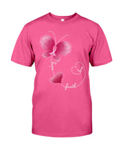 Load image into Gallery viewer, Butterfly Faith Breast Cancer Awareness Meaningful Gift Guys Tee
