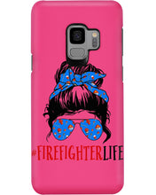 Load image into Gallery viewer, Firefighter Make You Life Safe Lady With Blue Ribbonhead Gift For Women Phone case