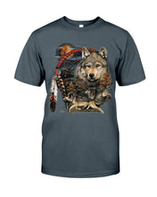 Load image into Gallery viewer, Native Wolf Gift For Wolf Lovers Guys Tee