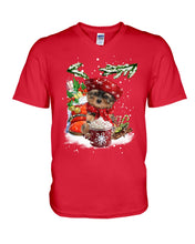 Load image into Gallery viewer, Yorkshire Terrier Loves Drinking Hot Latte Gift For Dog Lovers Guys V-Neck