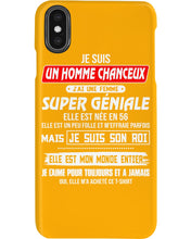 Load image into Gallery viewer, Je Suis Un Homme Chanceux J'ai Line Femme Custom Design Je Suis Son Roi Phone case