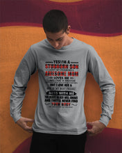 Load image into Gallery viewer, A Stubborn Son Of A Freaking Awesome Mom I Love Her Gift For Mama Unisex Long Sleeve