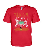 Load image into Gallery viewer, This Girl Loves Halloween Gift For Girls Guys V-Neck