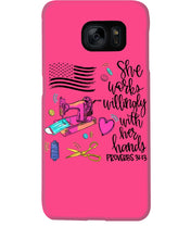 Load image into Gallery viewer, She Works Willingly With Her Hands Gift For Sew Lovers Phone case