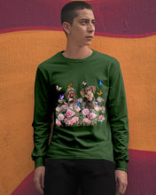 Load image into Gallery viewer, German Wirehaired Pointer With Peonies Gift For Dog Lovers Unisex Long Sleeve